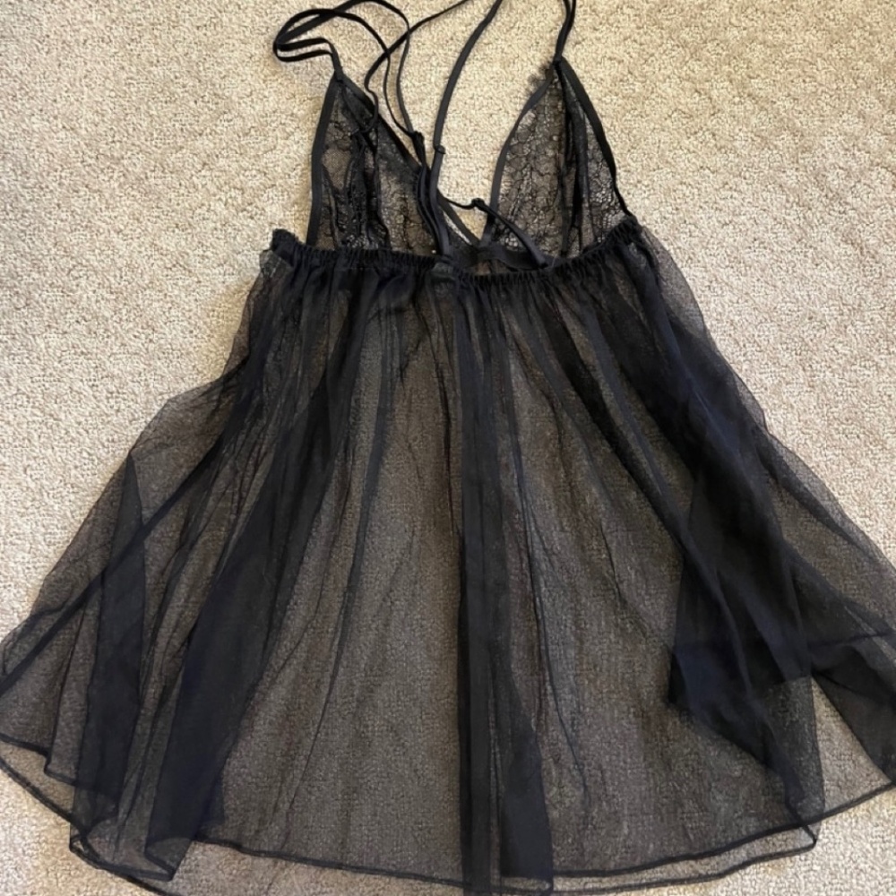 Victoria's Secret Sheer Black Lingerie Slip